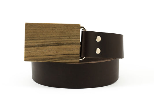 Ledergürtel Walnuss - Wechselgürtel - Wunschgravur